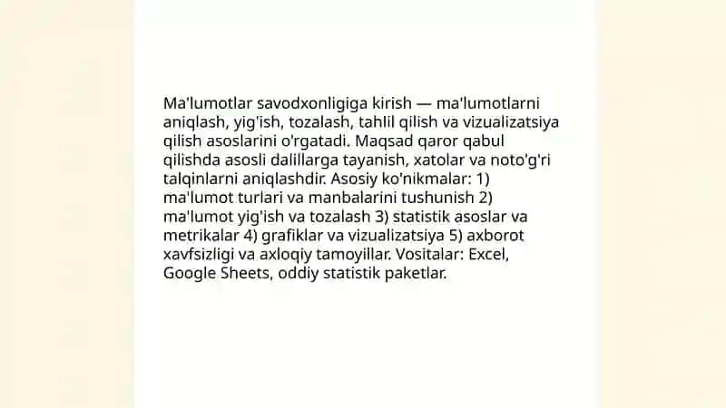 Malumotlar savodxonligi (Data Literacy) 3