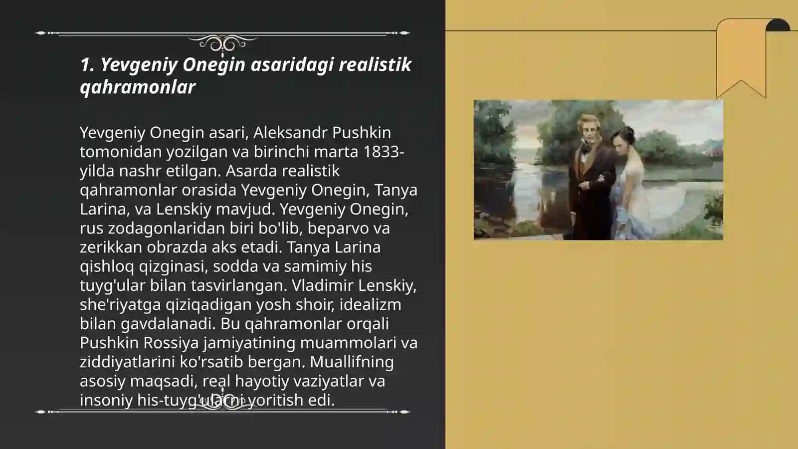 Yevgeniy Onegin sheʼriy romani 3