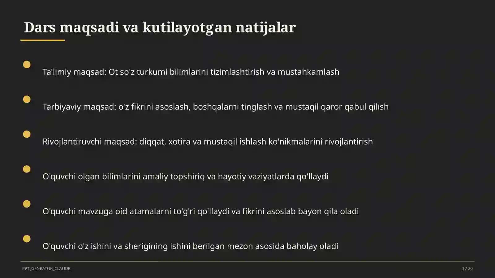 Ot so'z turkumi (3-sinf) 3