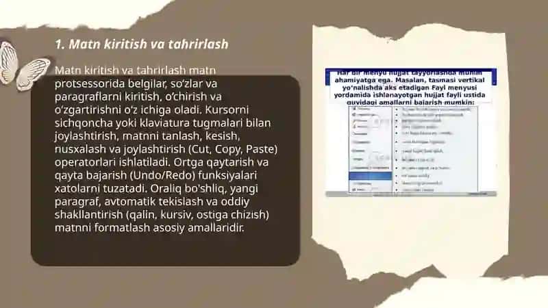 Matn protsesrlarida ishlash 3