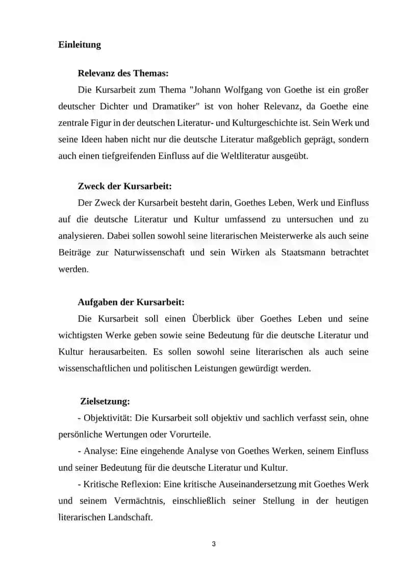 Kursarbeit über Johann Wolfgang von Goethe 3