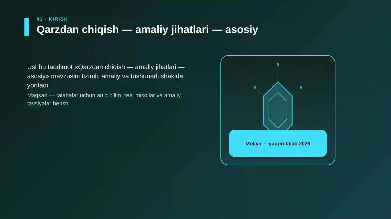 Qarzdan chiqish — amaliy jihatlari — asosiy 3