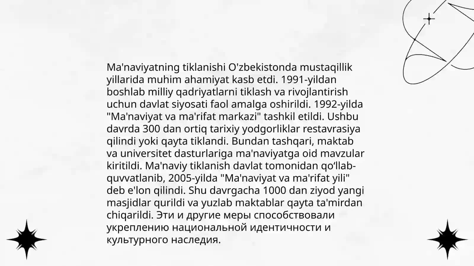 Ma'naviyatning Tiklanishi 3