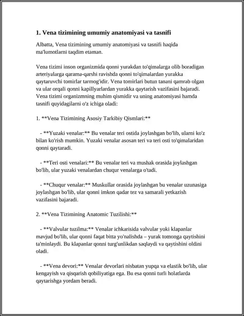 VENA TIZIMI 3