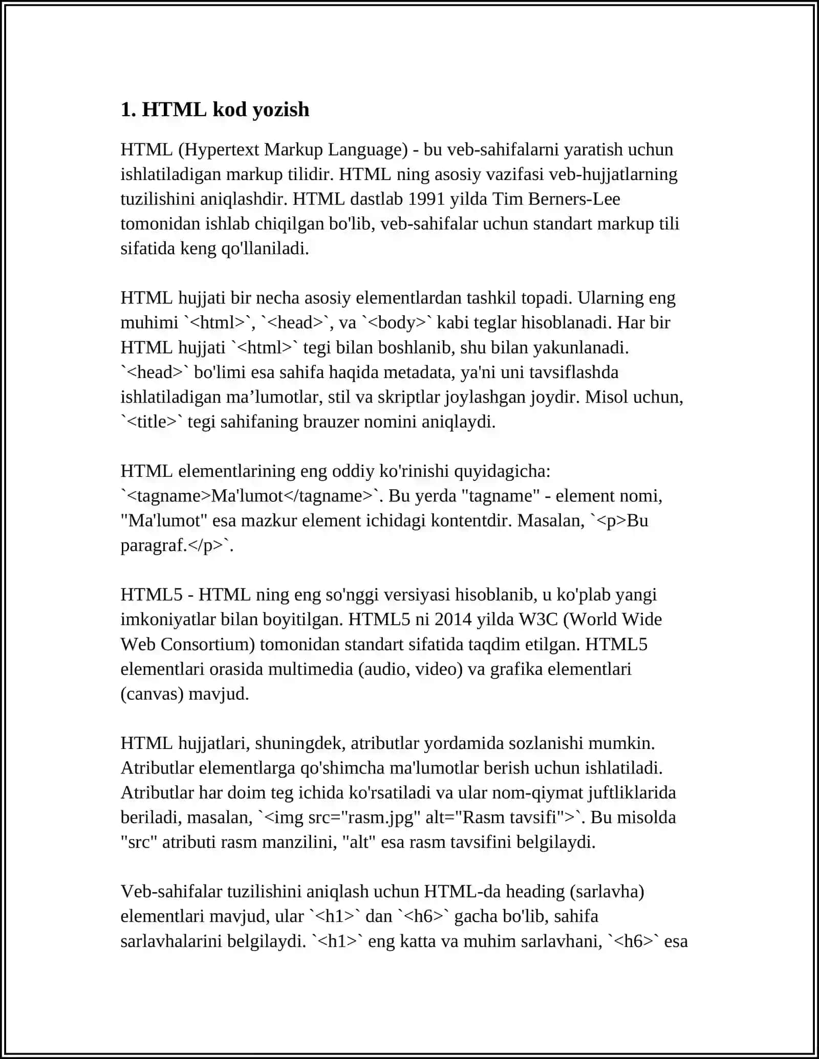 WEB BET JARATIV HTML FAYLLAR JARATUV 3