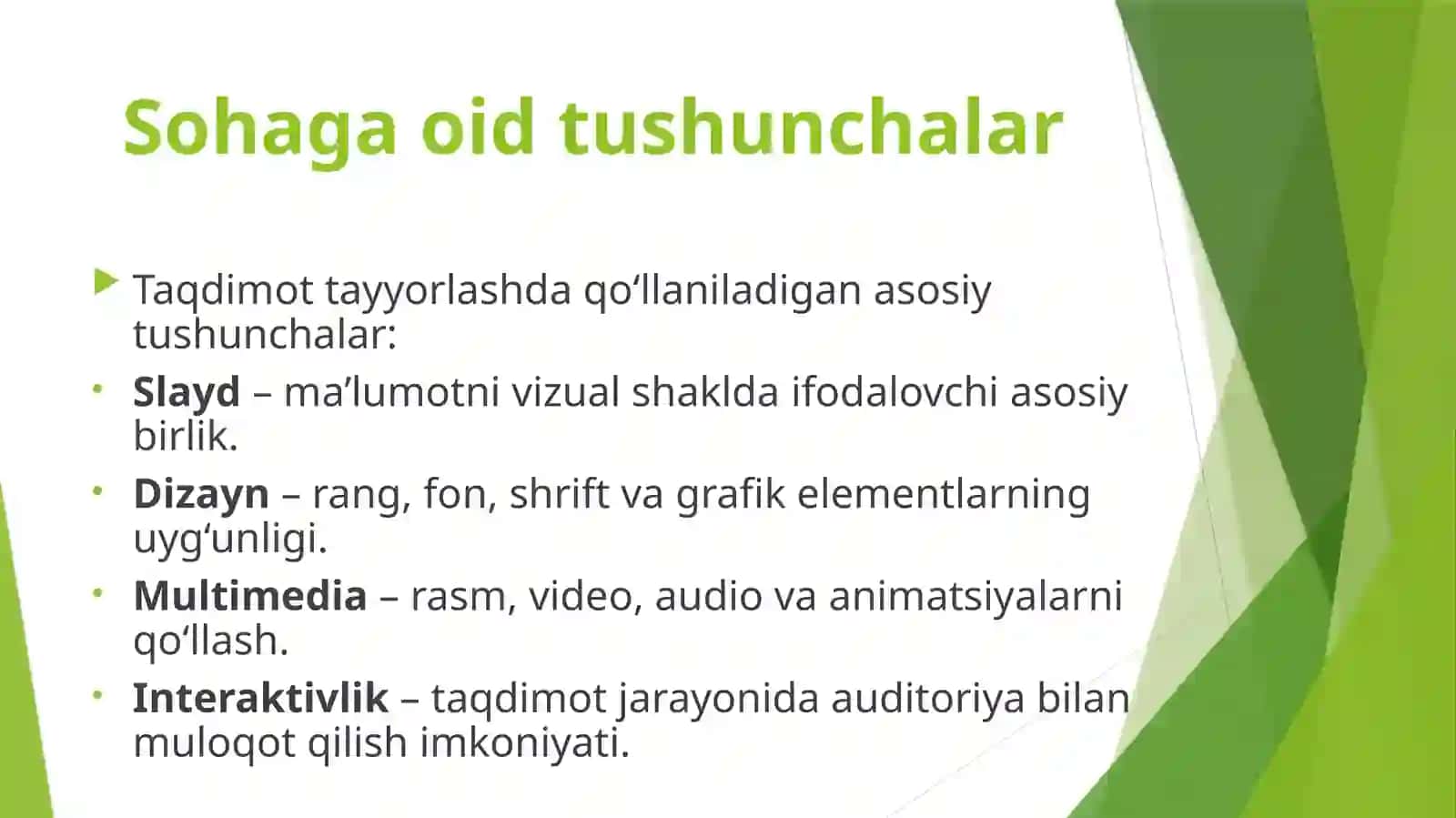 Sohaga doir taqdimot tayyorlash 3