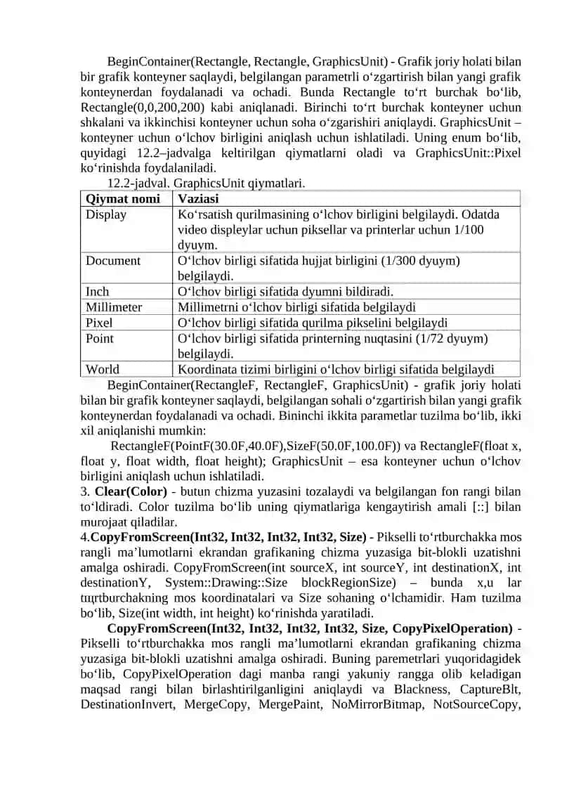 GUI muhitining grafik imkoniyatlari 3