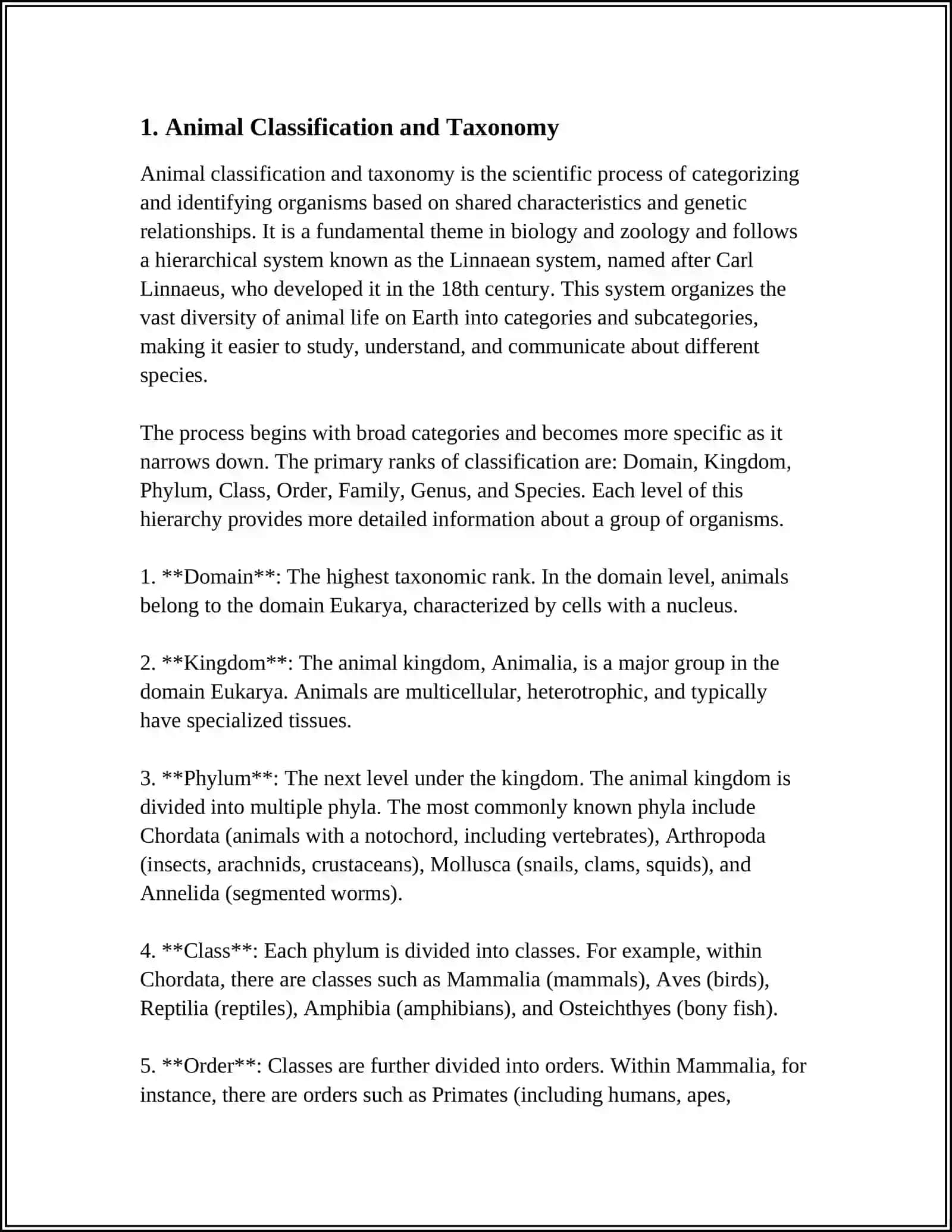ANIMAL Classification and Taxonomy 3