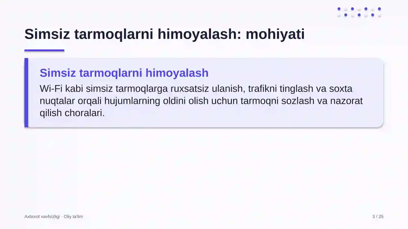 Adliya organlarida simsiz tarmoqlarni himoyalash 3