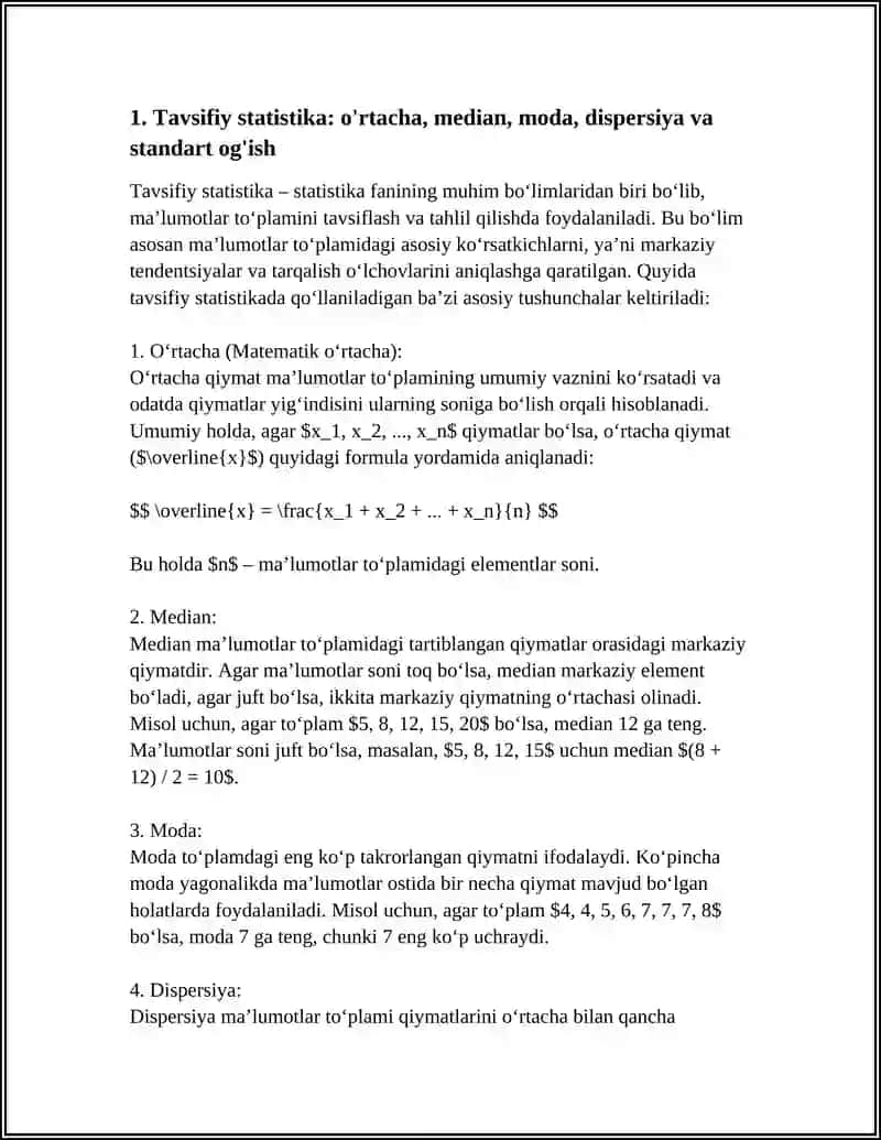STATISTIK HISOBILITY 3