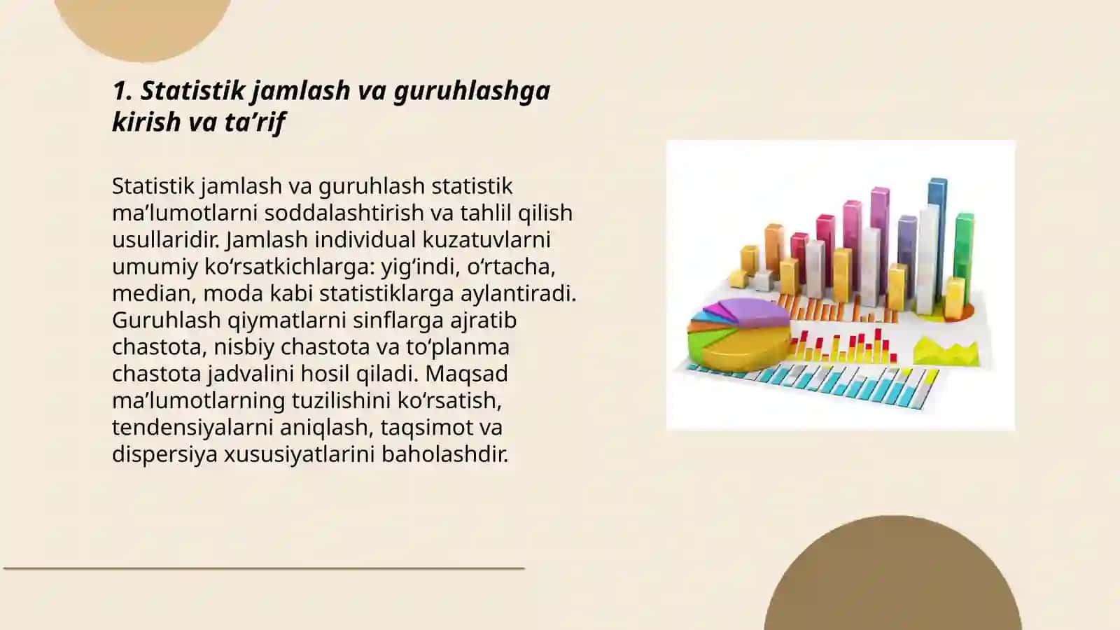 Statistik jamlash va guruhlash 3