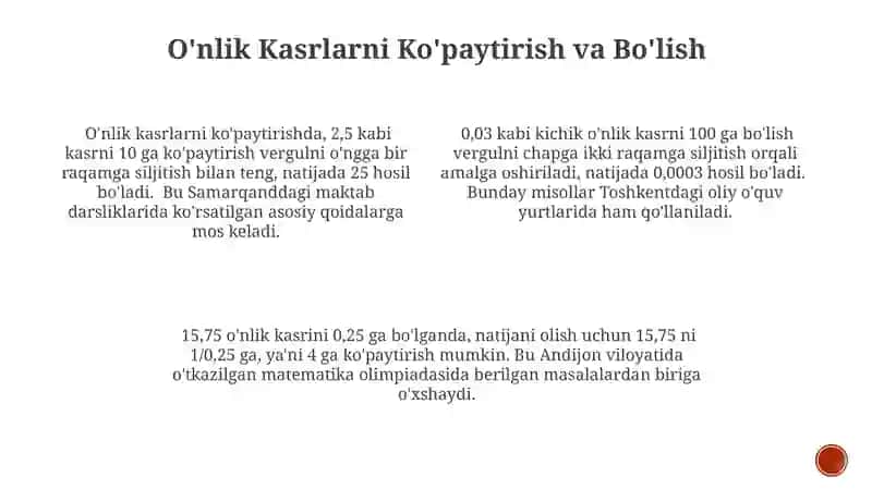 O'nlik Kasrlar Misollari 3