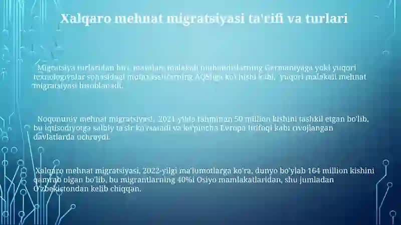Xalqaro ishchi kuchi migratsiyasining milliy iqtisodiyotga ta’siri 3