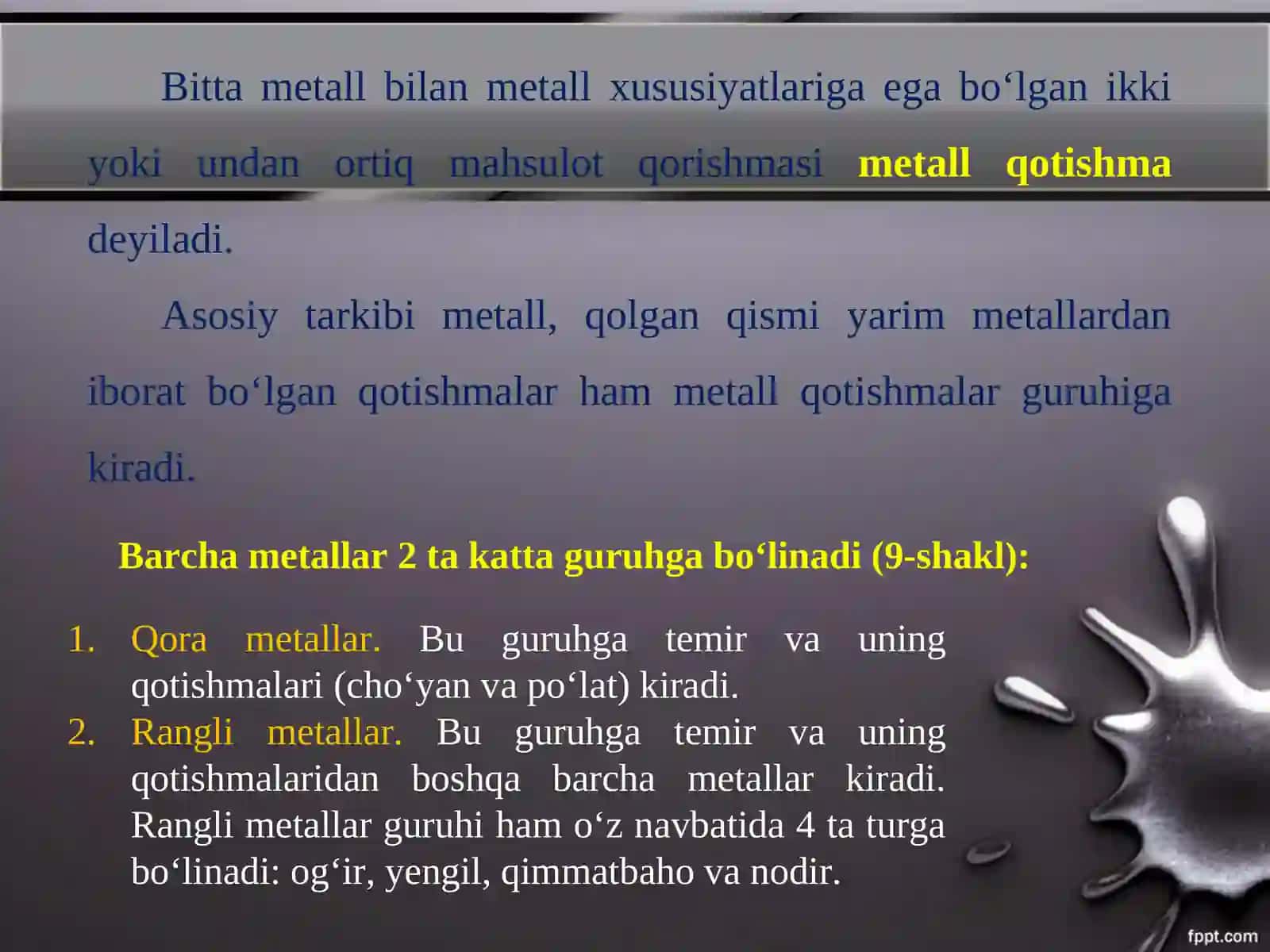 Metall va uning qotishmalari 3