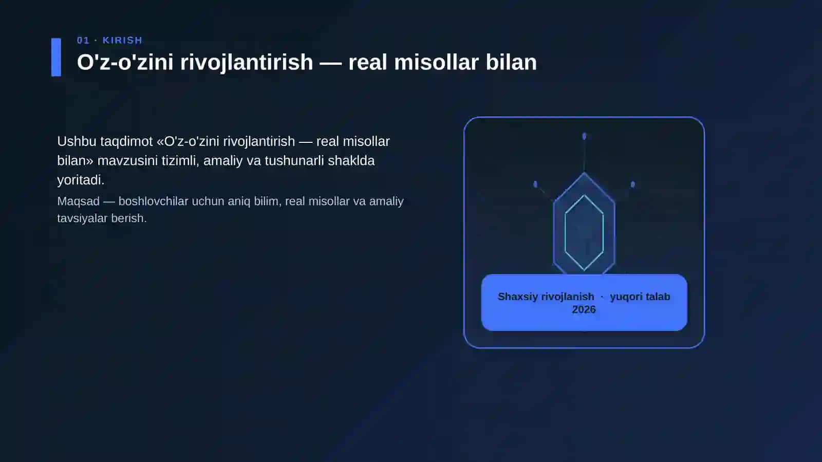 O'z-o'zini rivojlantirish — real misollar bilan 3