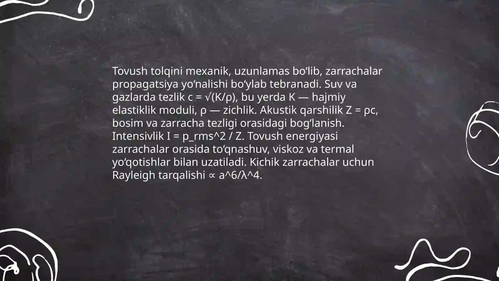 Tovush tolqinlarining tabiati. Tovushning fizik harakteristikasi. Eshitish biofizikasi. Tovushning fiziologik harakteristikasi 3