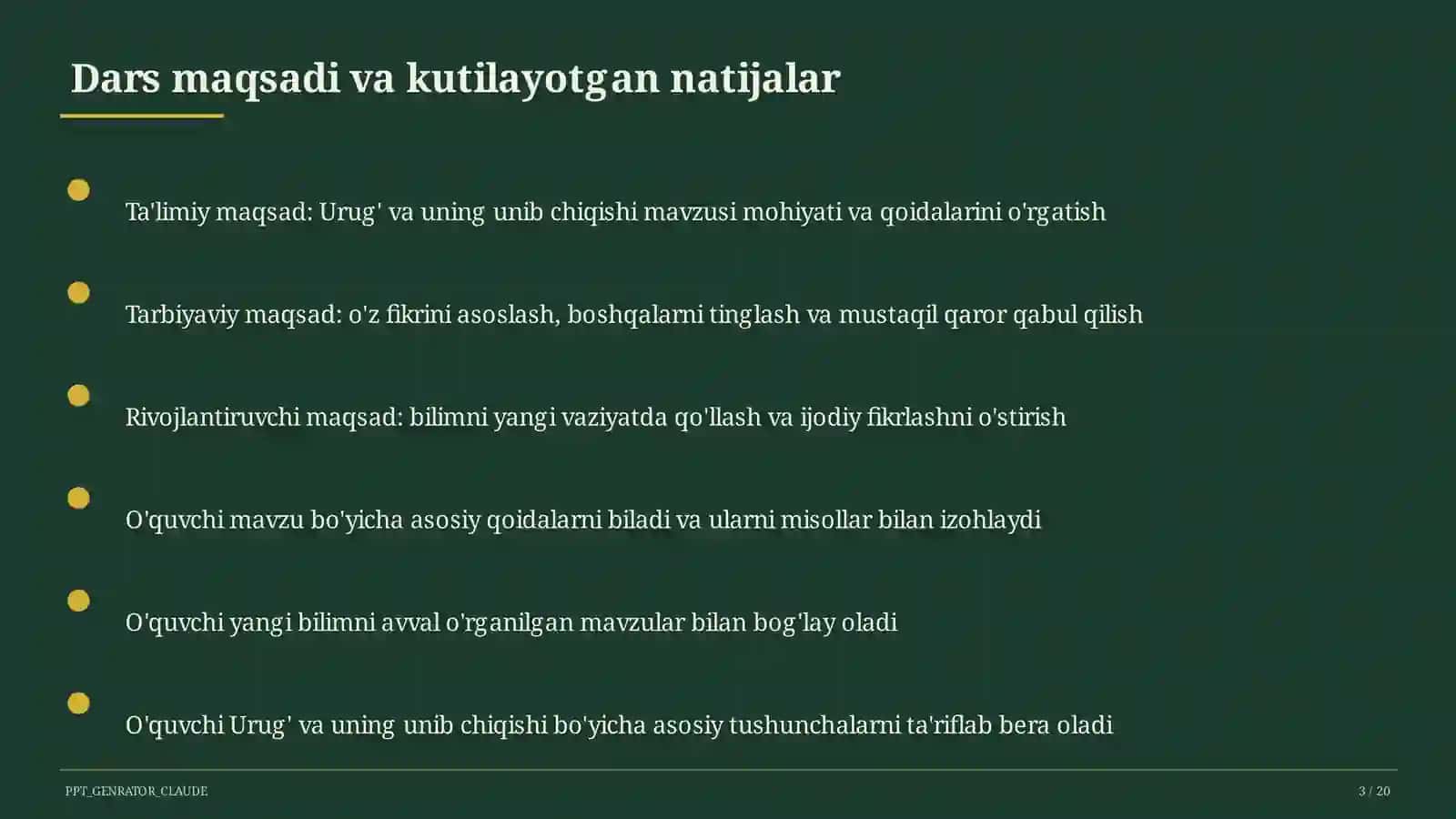 Urug' va uning unib chiqishi (5-sinf) 3