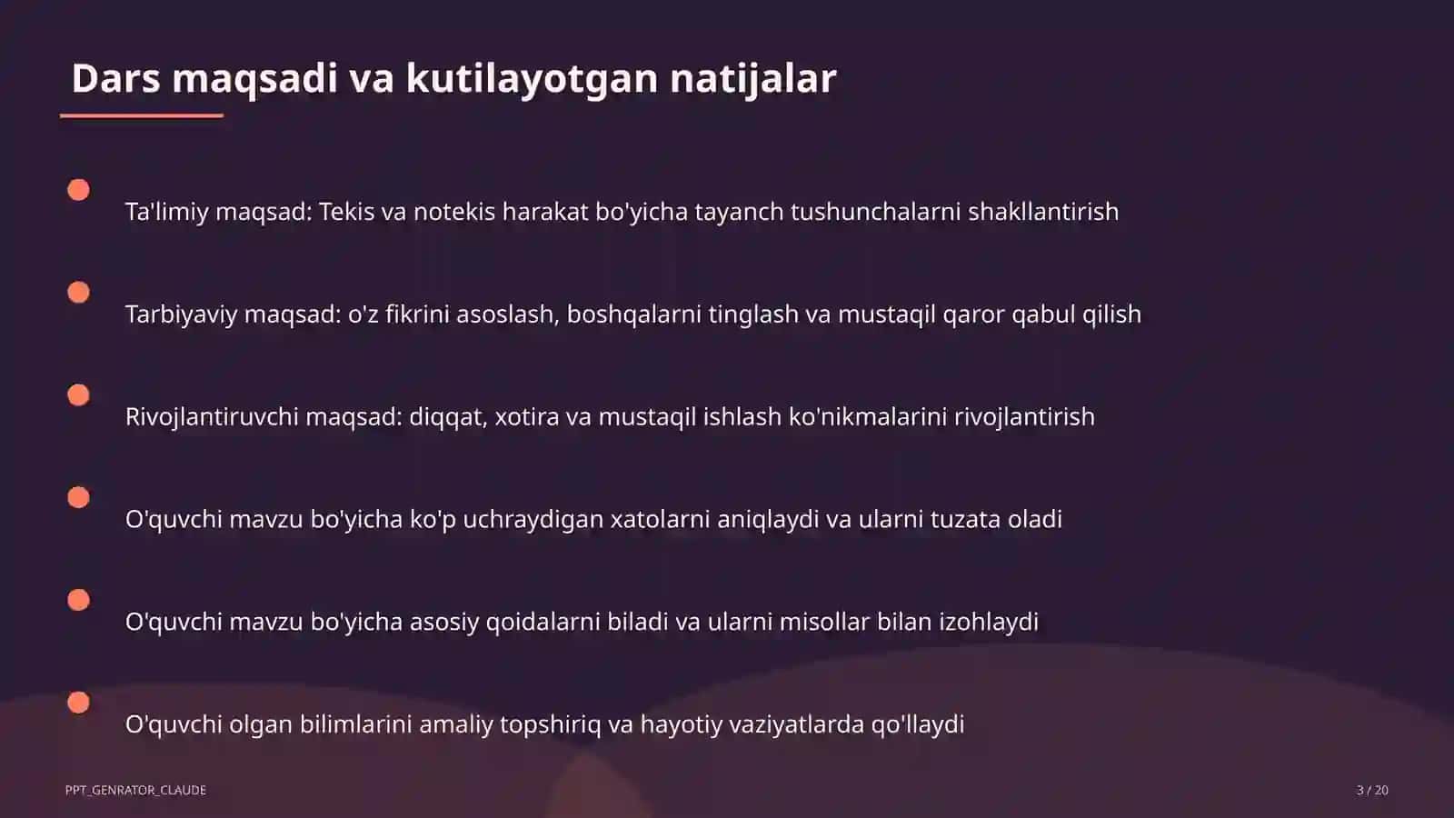Tekis va notekis harakat (7-sinf) 3