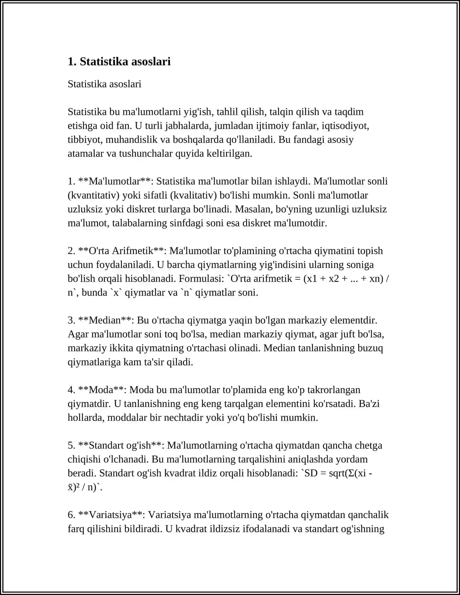 Statistika asoslari 3