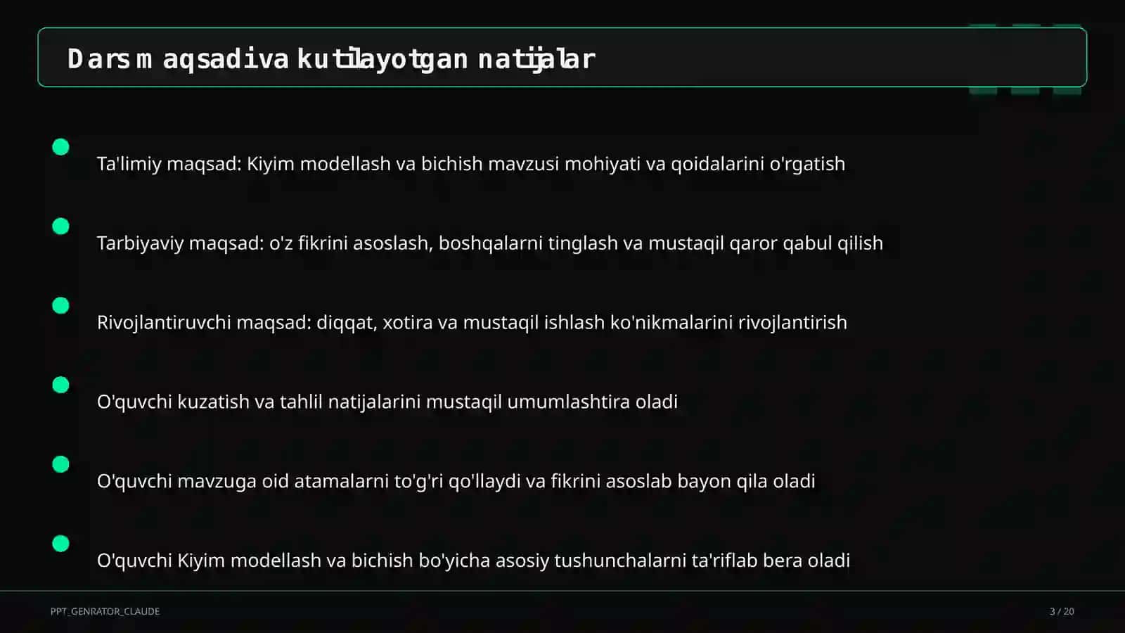 Kiyim modellash va bichish (7-sinf) 3