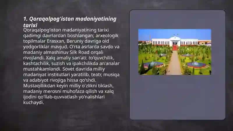 Qoraqalpog'iston madaniyati 3