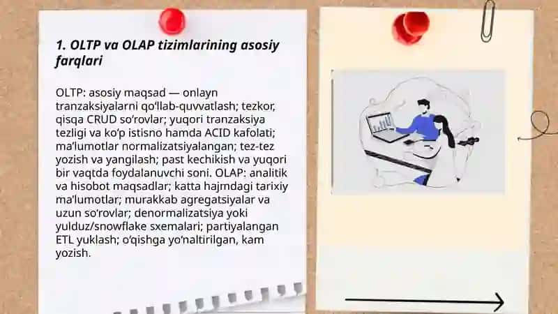 OLTP va OLAP ilovalarni loyihalash va ishlab chiqishning xosslari 3