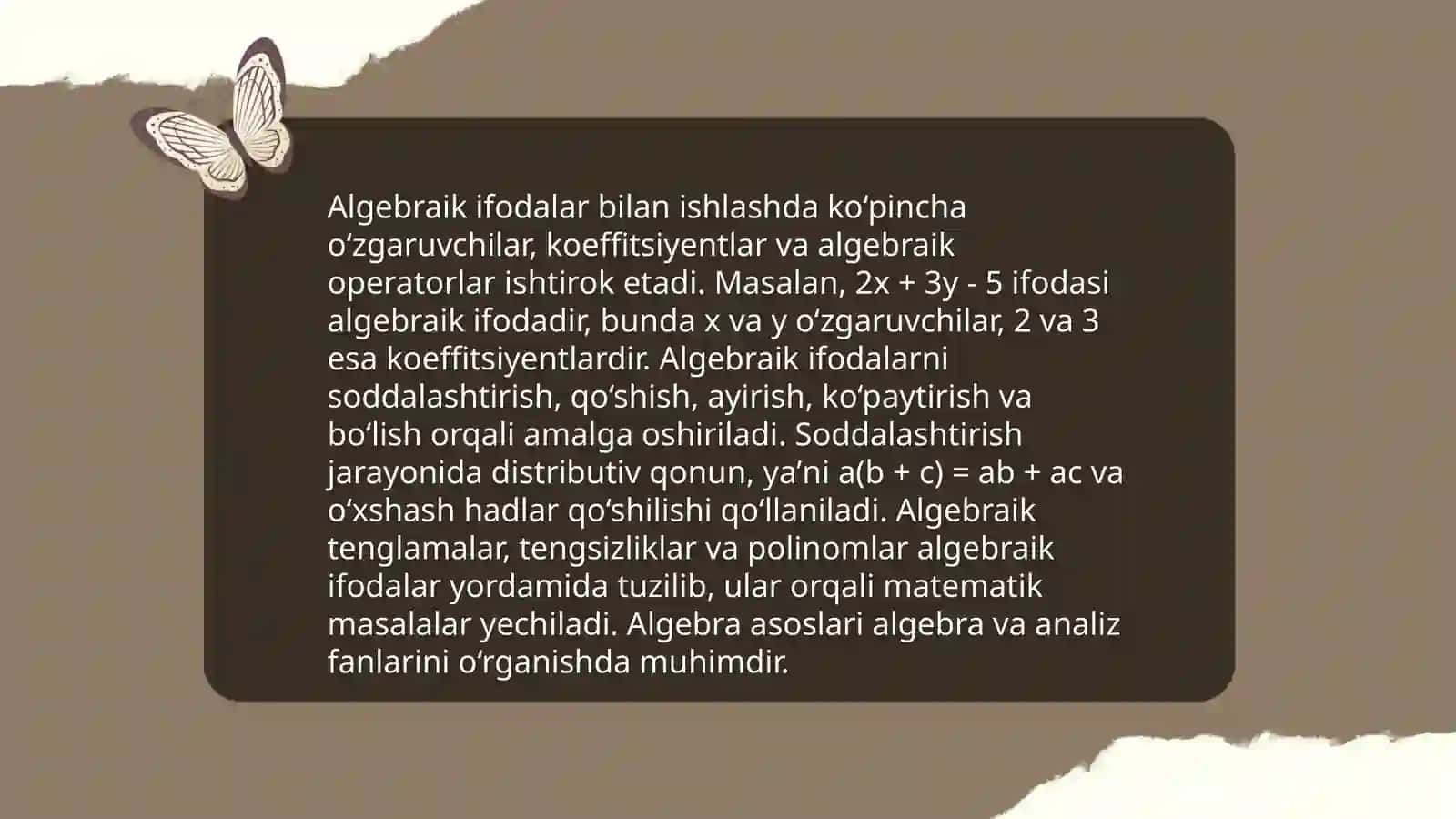 Algebra elementlarini o‘rgatish metodikasi 3
