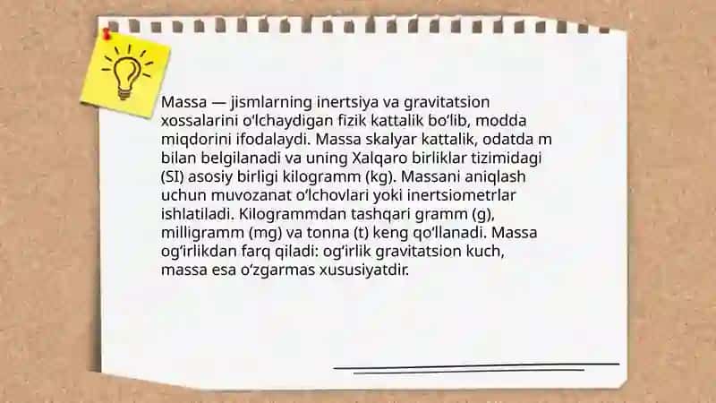 Massa va uning birliklari 3