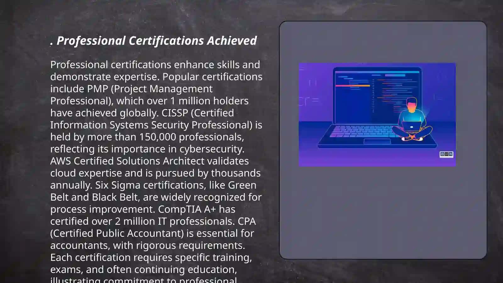 Professional Certifications Achieved 3