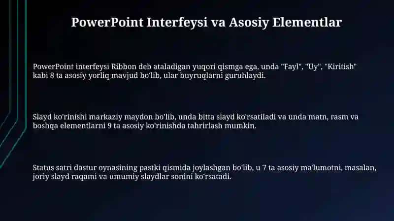 Microsoft Power Point dasturi bilan ishlash 3