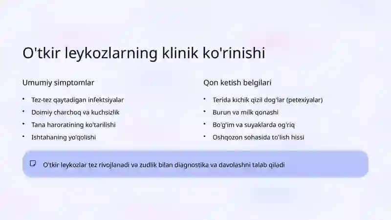 O'tkir va Surunkali Leykozlar: Klinika va Diagnostika 3