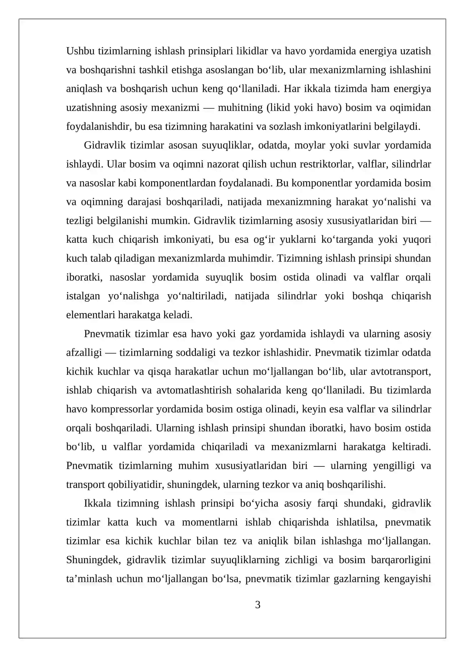 Gidravlik va pnevmatik tizimlarning ta'mirlash texnologiyasi 3