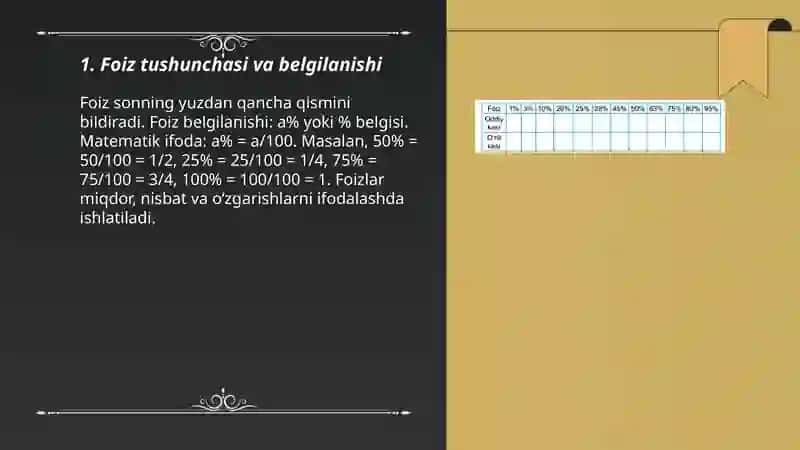 Foizlar 3