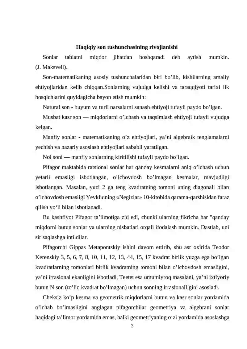 Haqiqiy sonlar to’plami va uning xossalari 3
