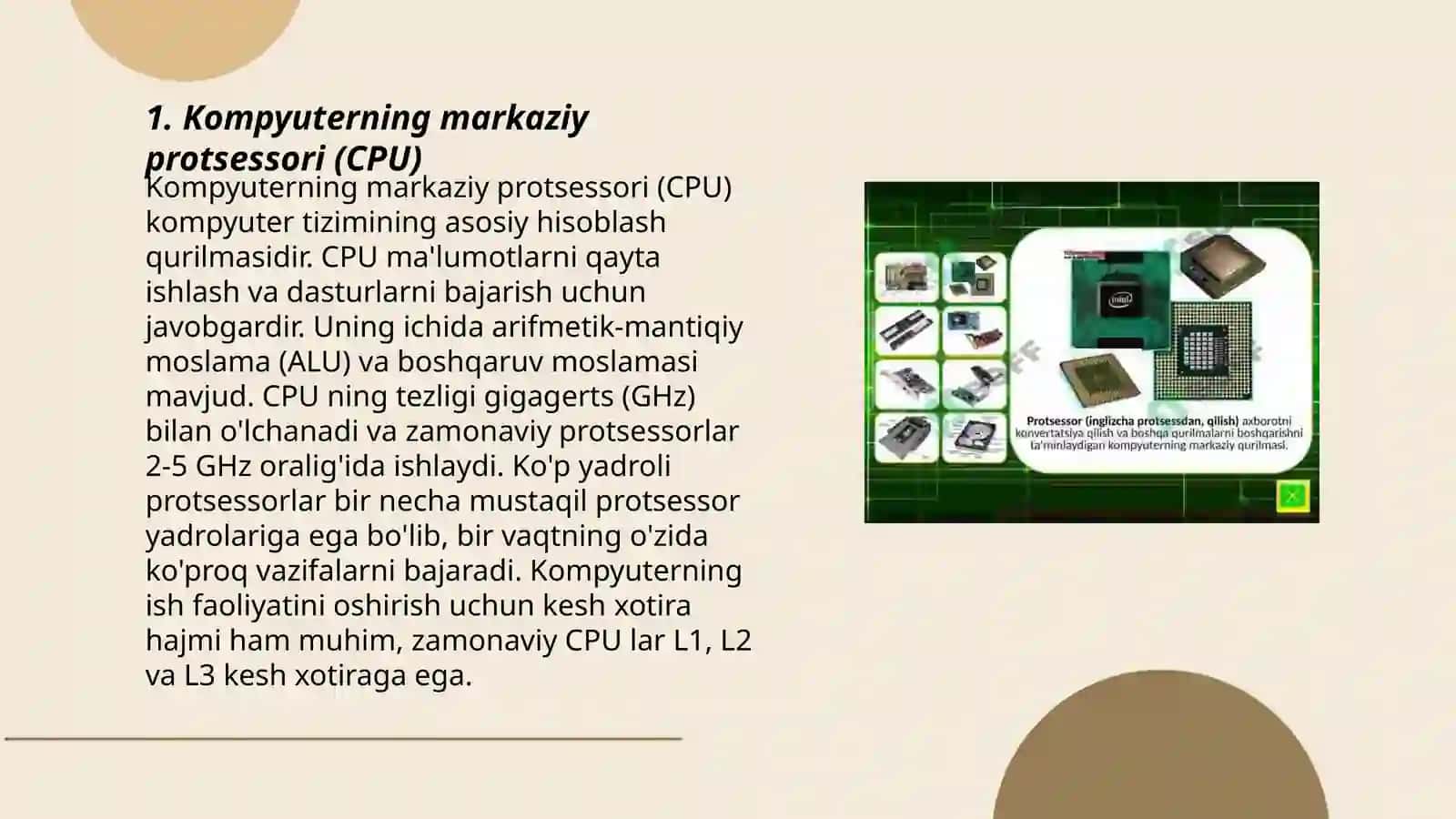 Kompyuterni ichki qurilmalari 3