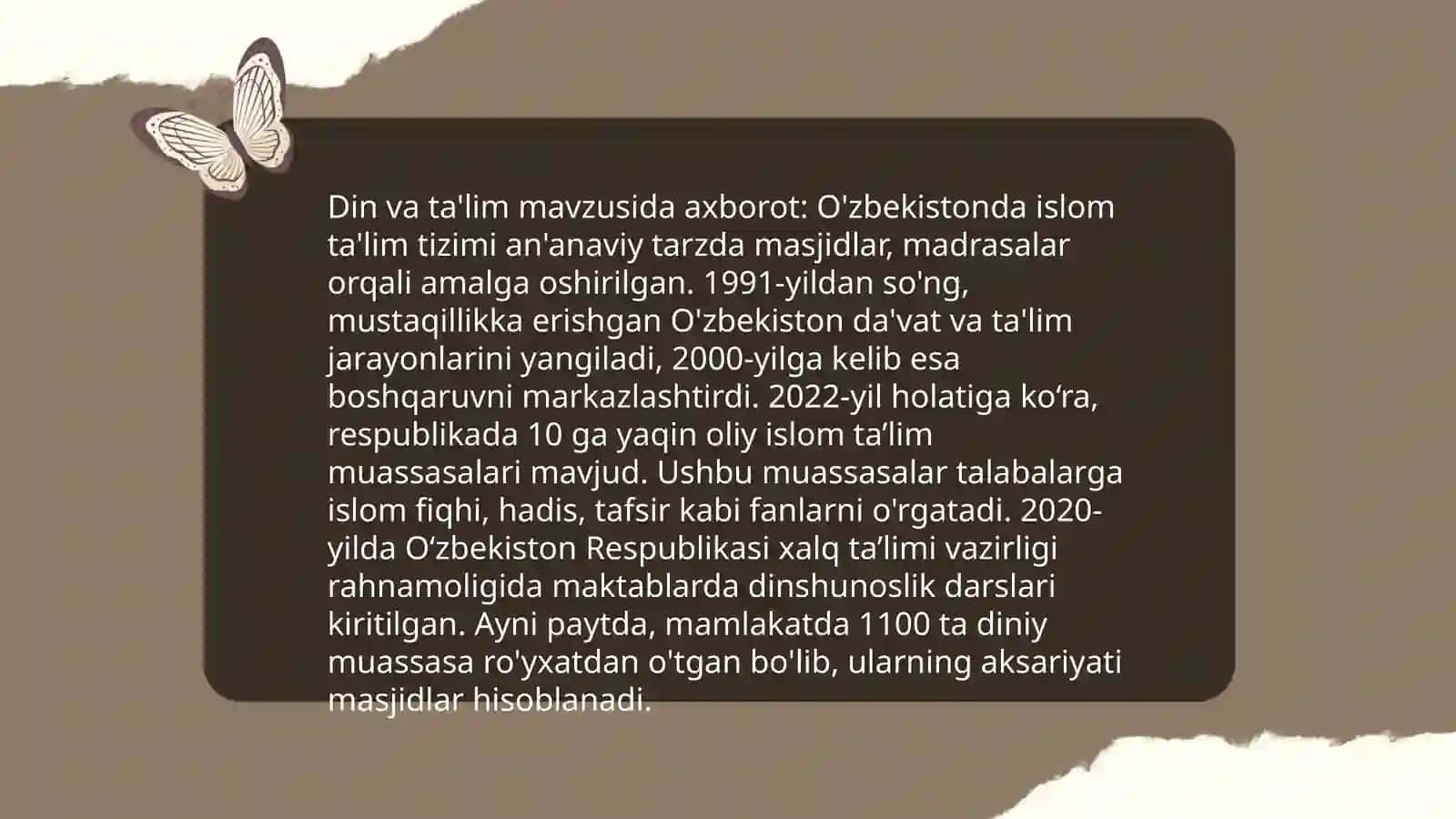 Din va ta'lim mavzusida axborot 3