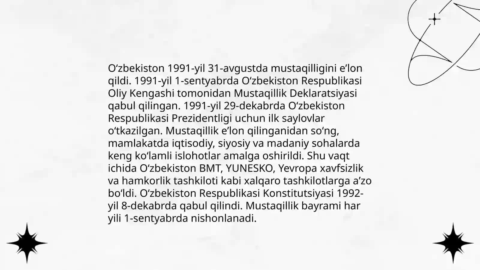 O'zbekiston Mustaqil davlat 3
