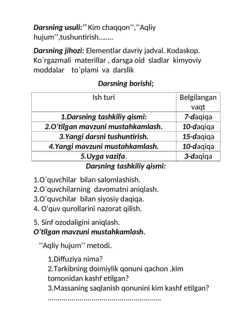 Kimyo Darsi 3