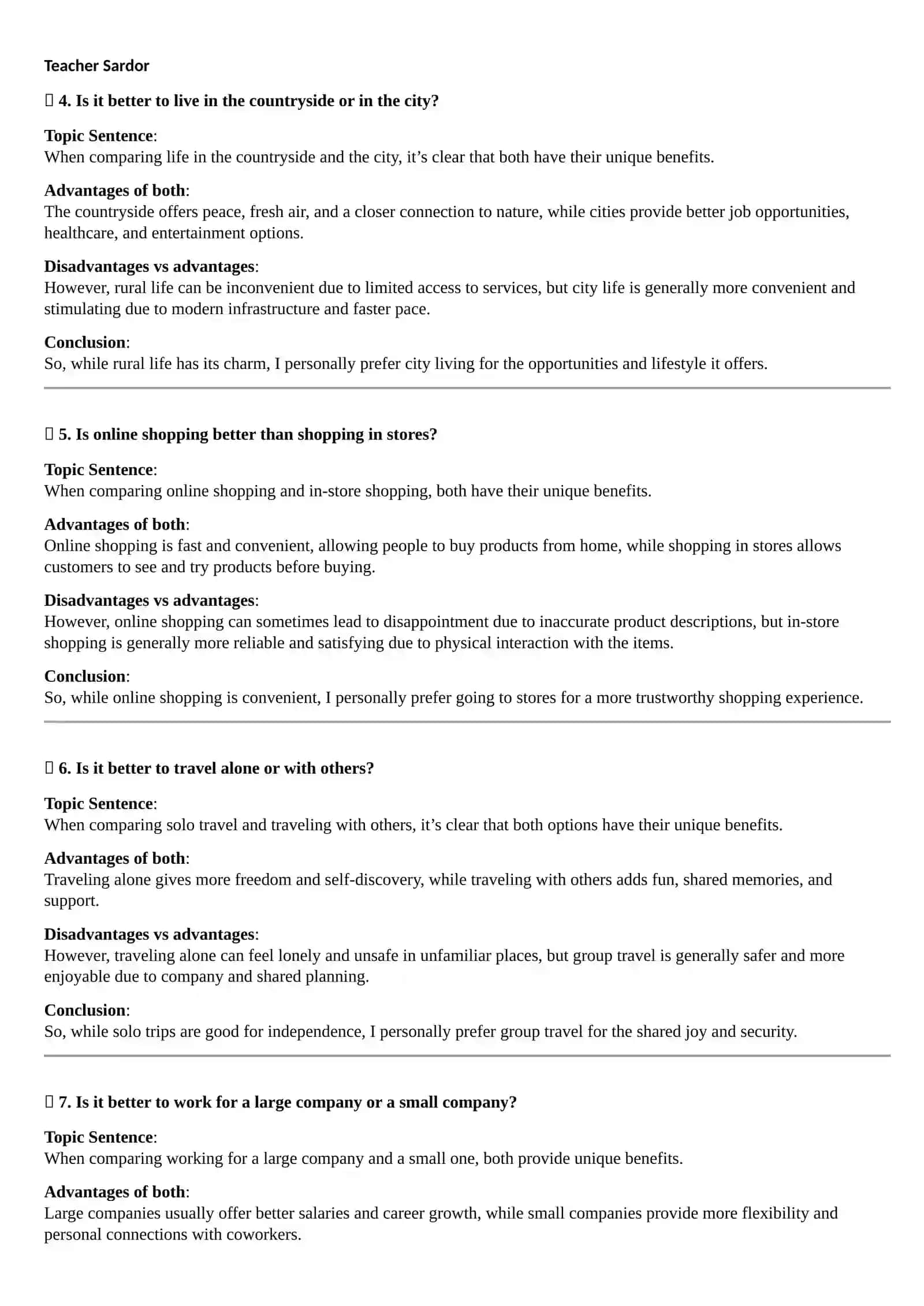 COMPARISON APPROACH IN SPEAKING PART 3 3