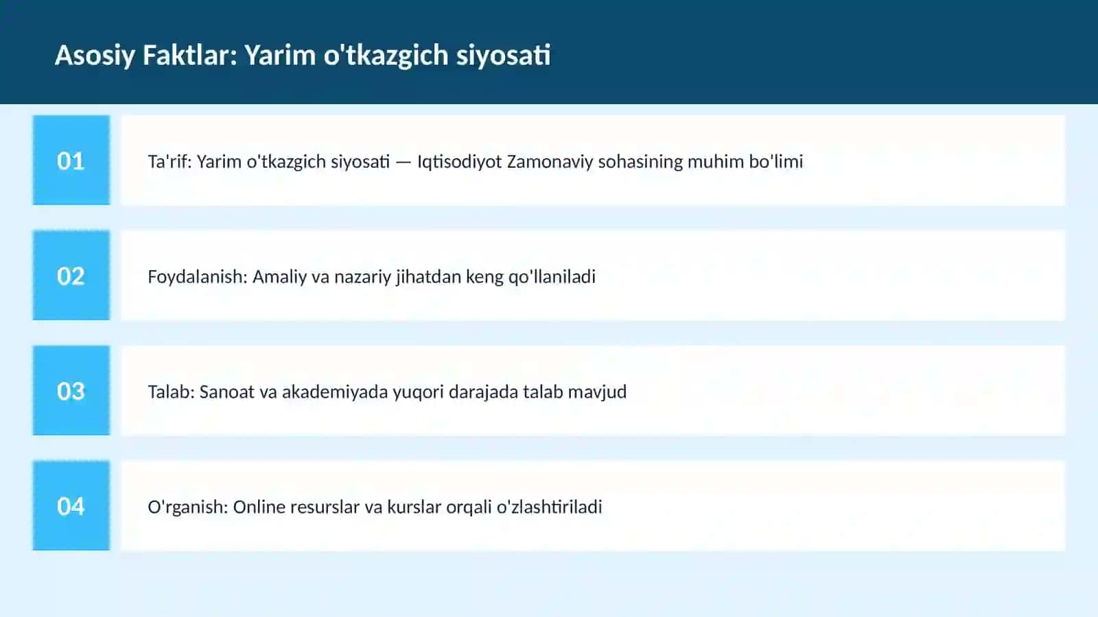 Yarim o'tkazgich siyosati 3