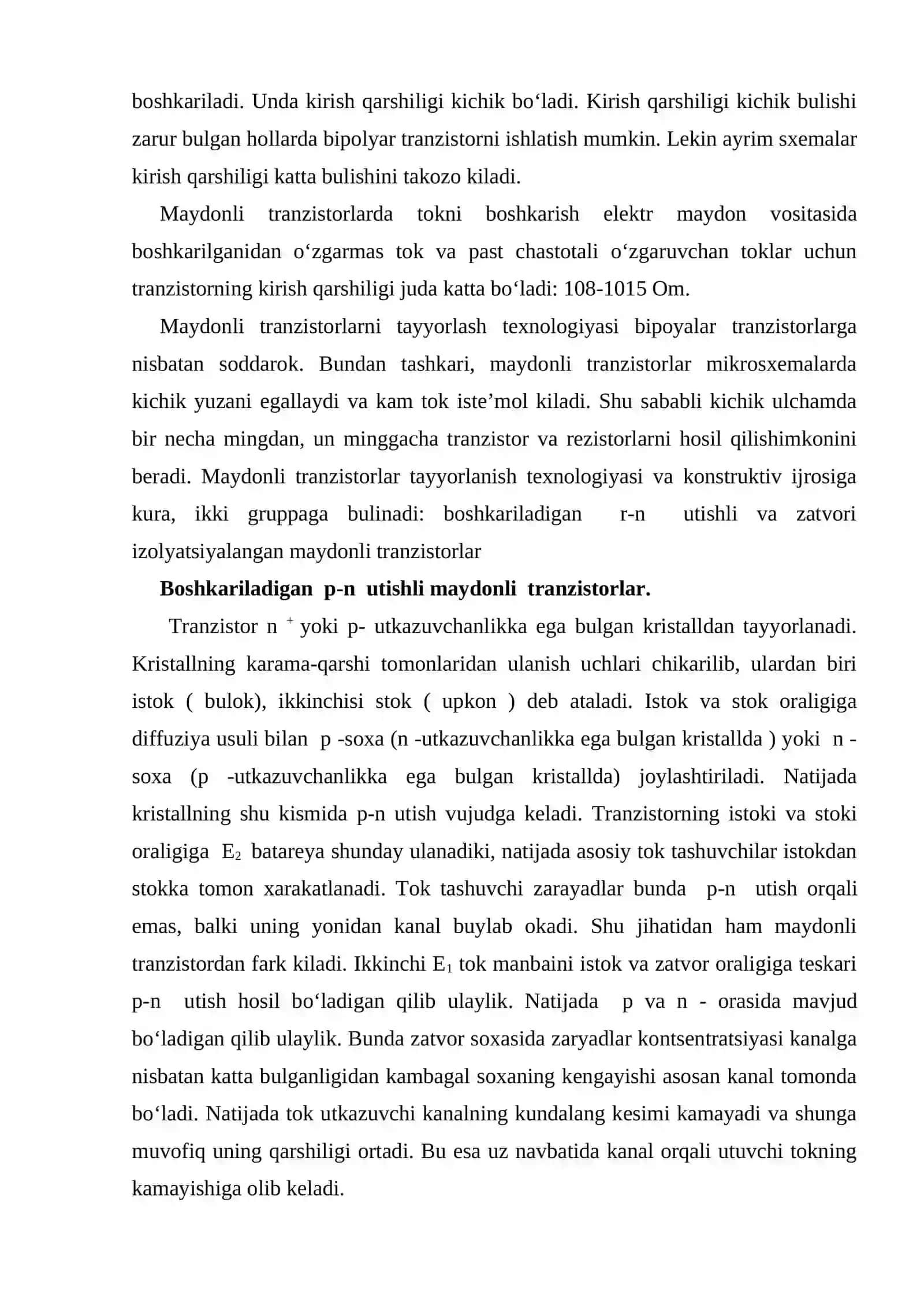 Maydonli tranzistorlar (FET) tuzilishi 3