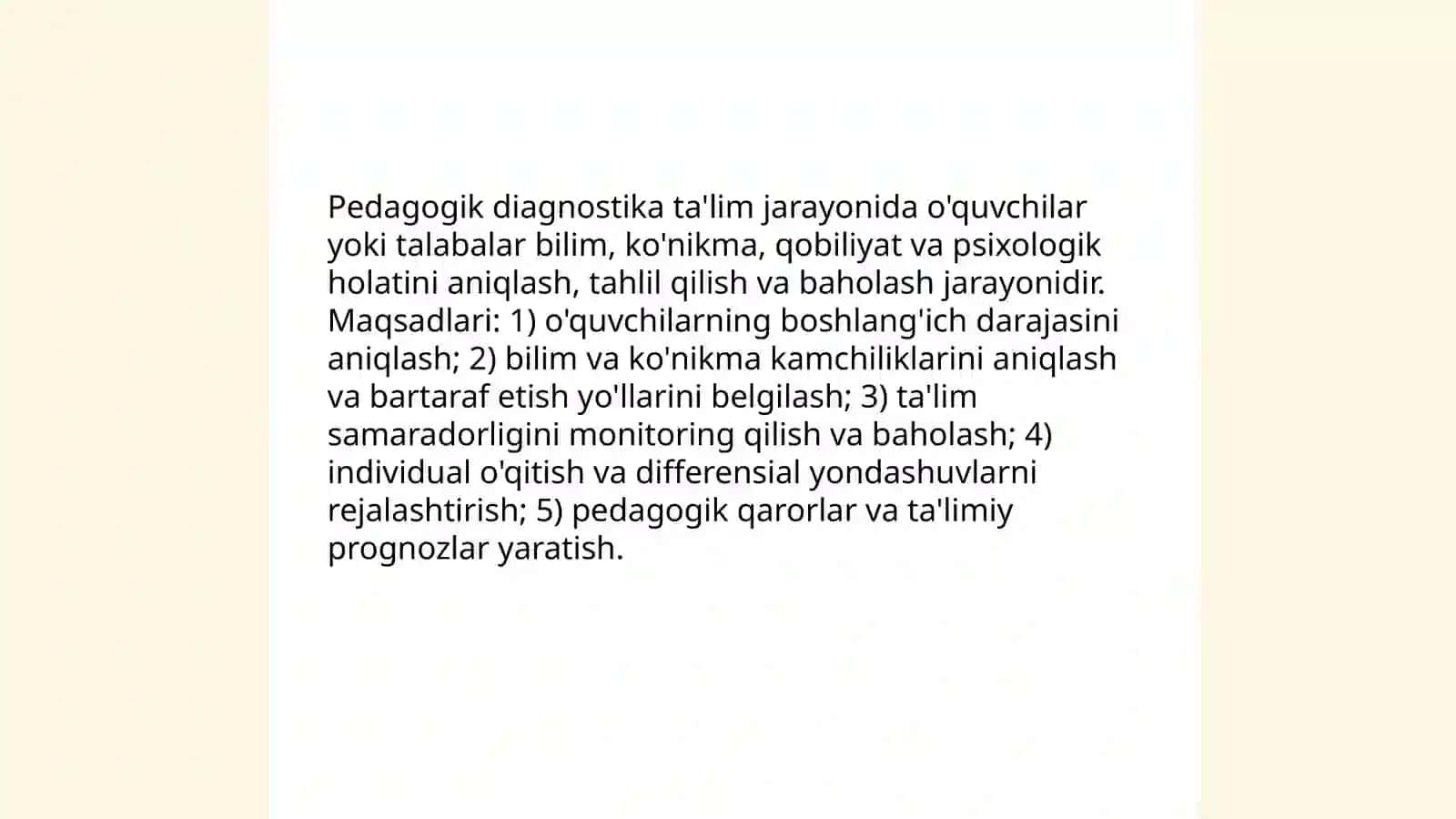 Pedagogik diagnostika 3