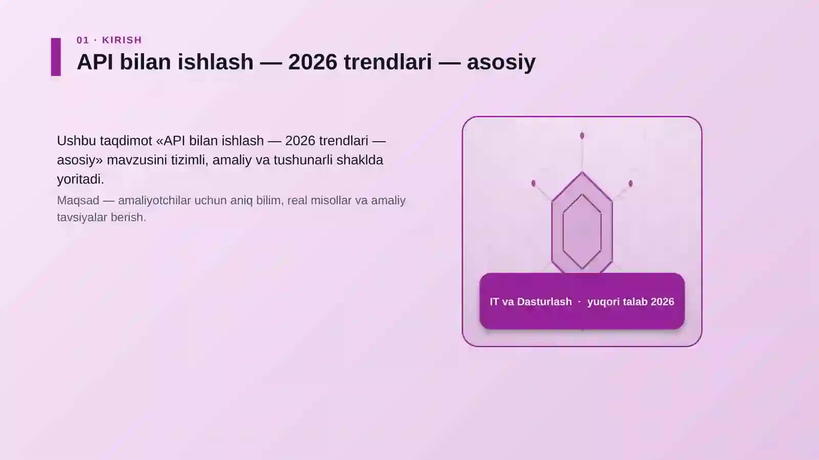 API bilan ishlash — 2026 trendlari — asosiy 3
