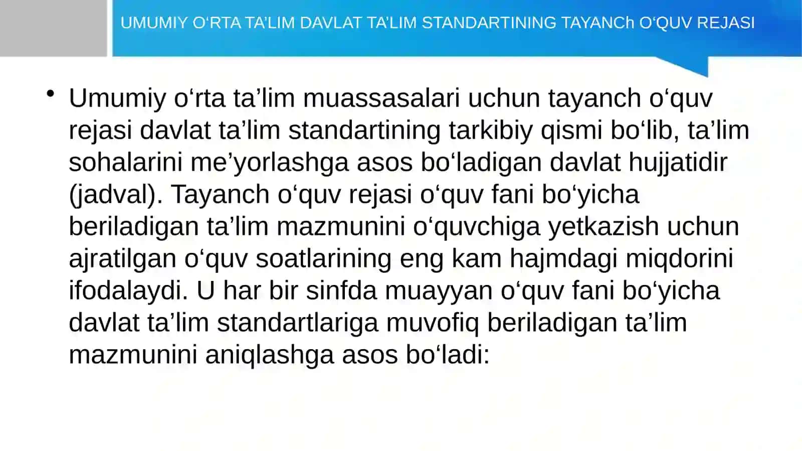 Umumiy O‘rta Ta’limning Davlat Ta’lim Standarti 3
