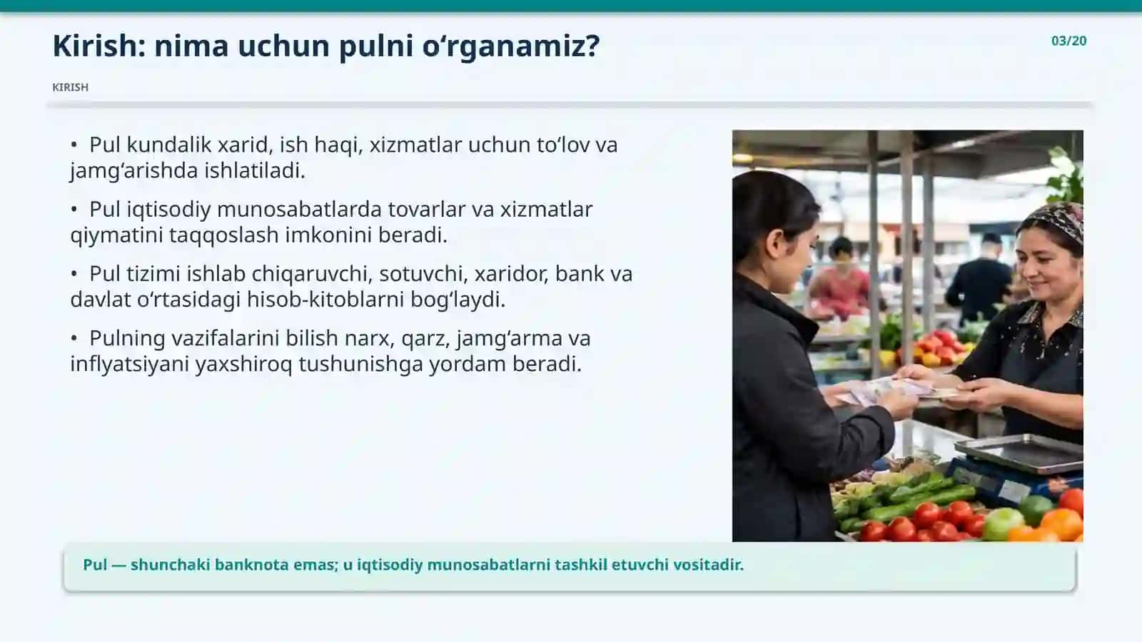 PUL: UNING MOHIYATI VA VAZIFALARI 3