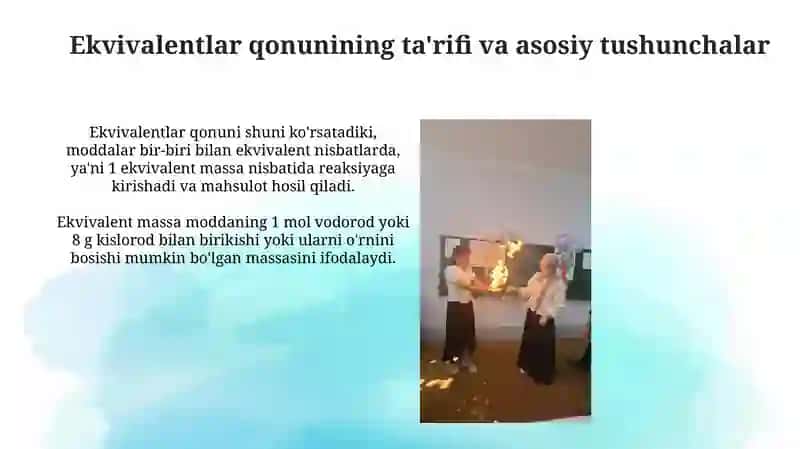 Ekvivalentlar qonuni 3
