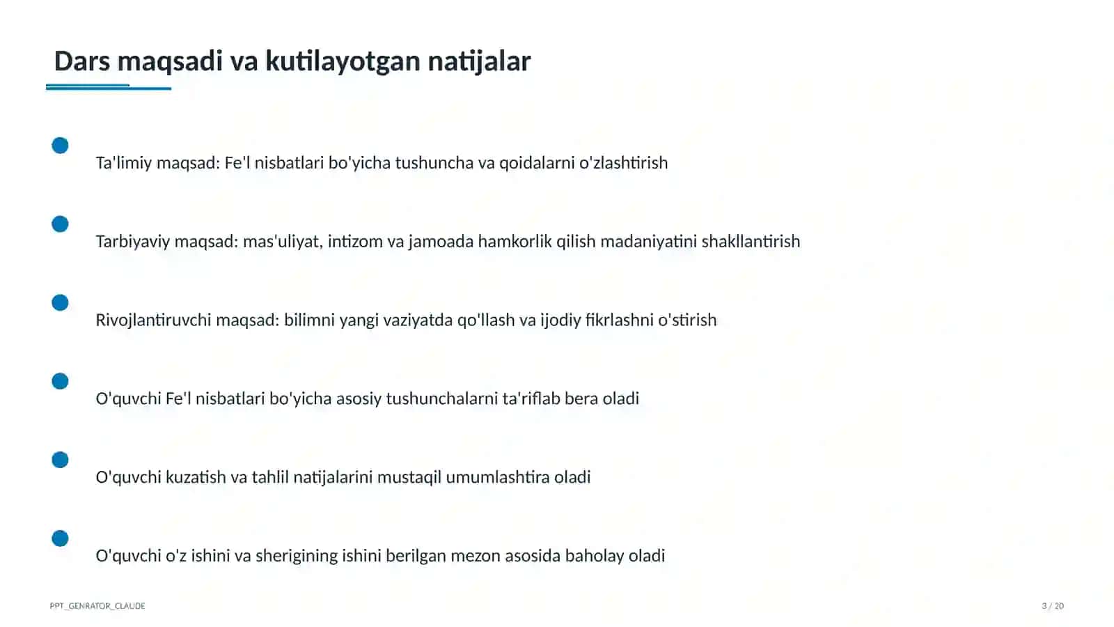 Fe'l nisbatlari (7-sinf) 3