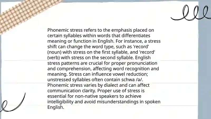 Stress in simple words in phonetics 3