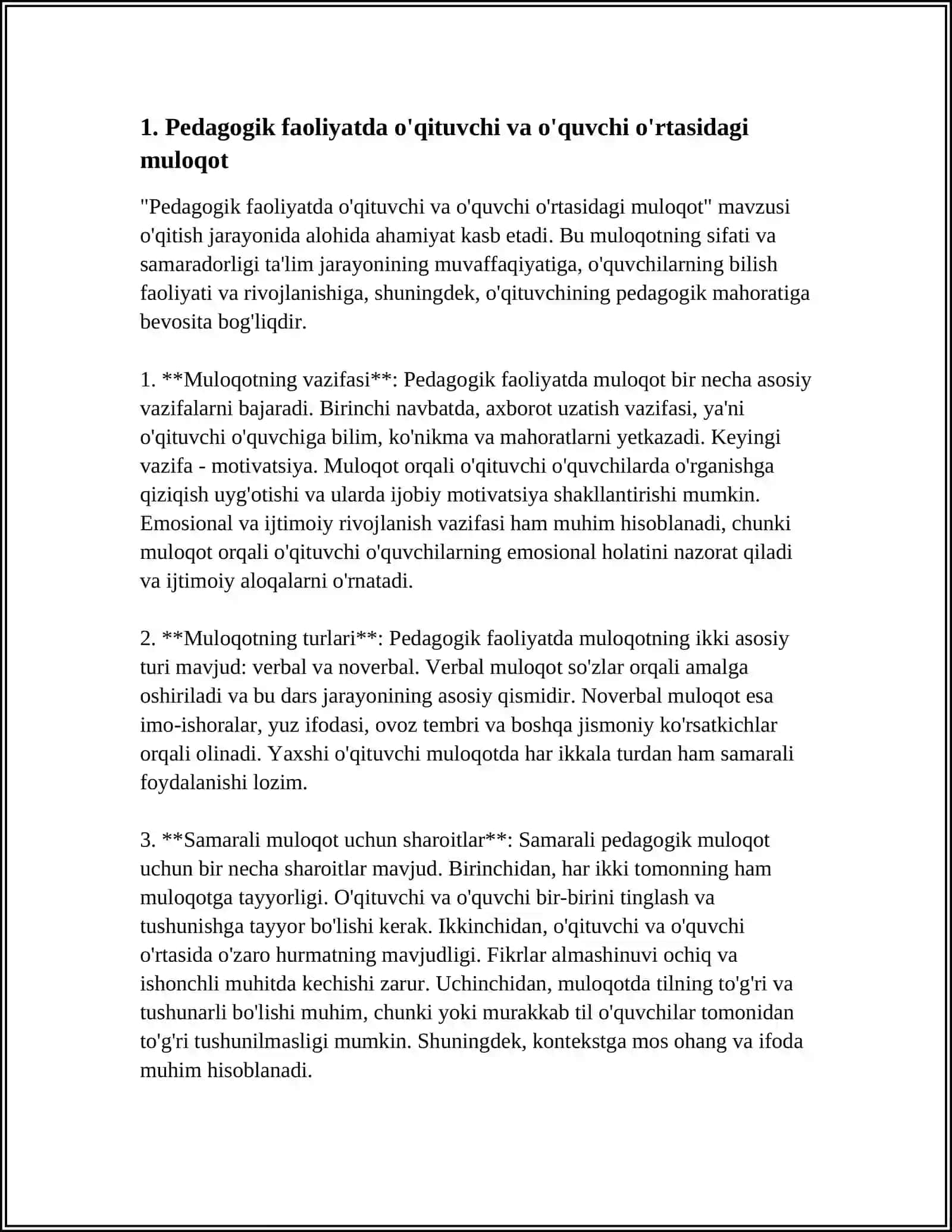 PEDAGOGIK FAOLIYATDA MULOQOT 3