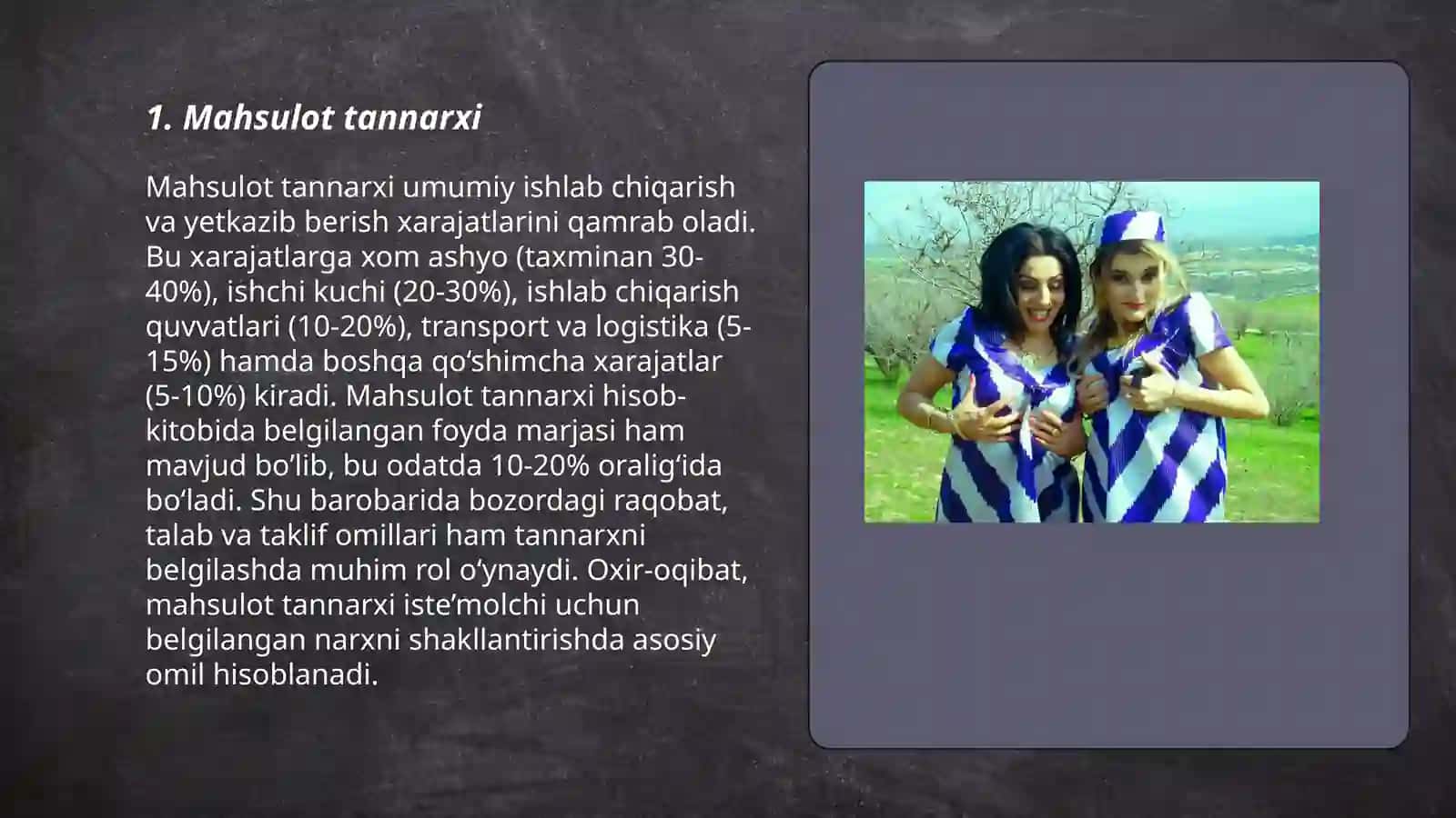 Mahsulot tannarxi 3
